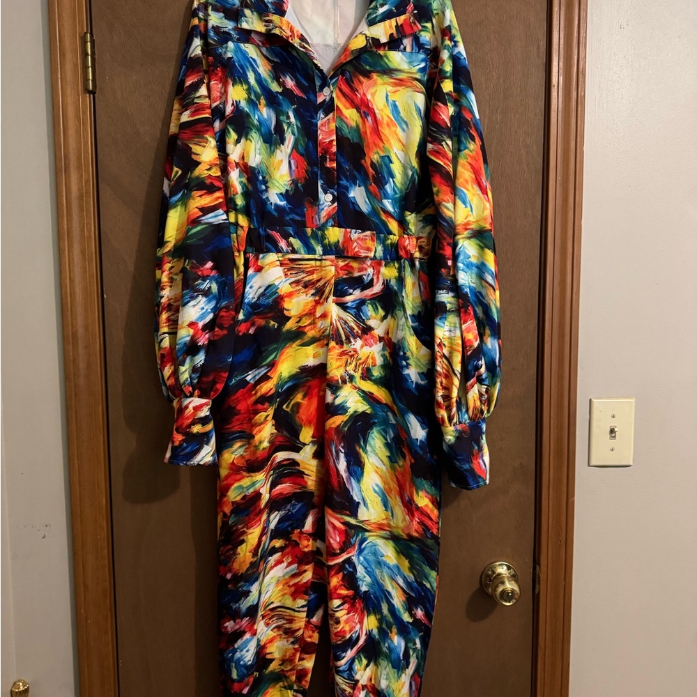 AKIRA Multicolor Abstract Jumpsuit